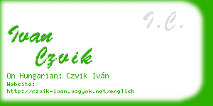 ivan czvik business card